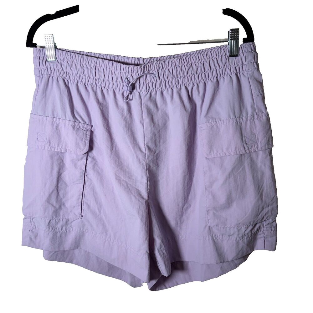 Old Navy Cargo Shorts Women's Large Purple Pull On 4.5" Inseam Athletic Dry
